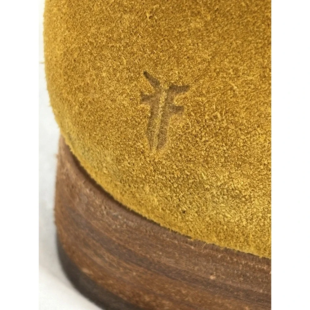 Frye Melissa Suede Slouch Ankle Booties Women's 10 B Mustard Yellow Western Boho